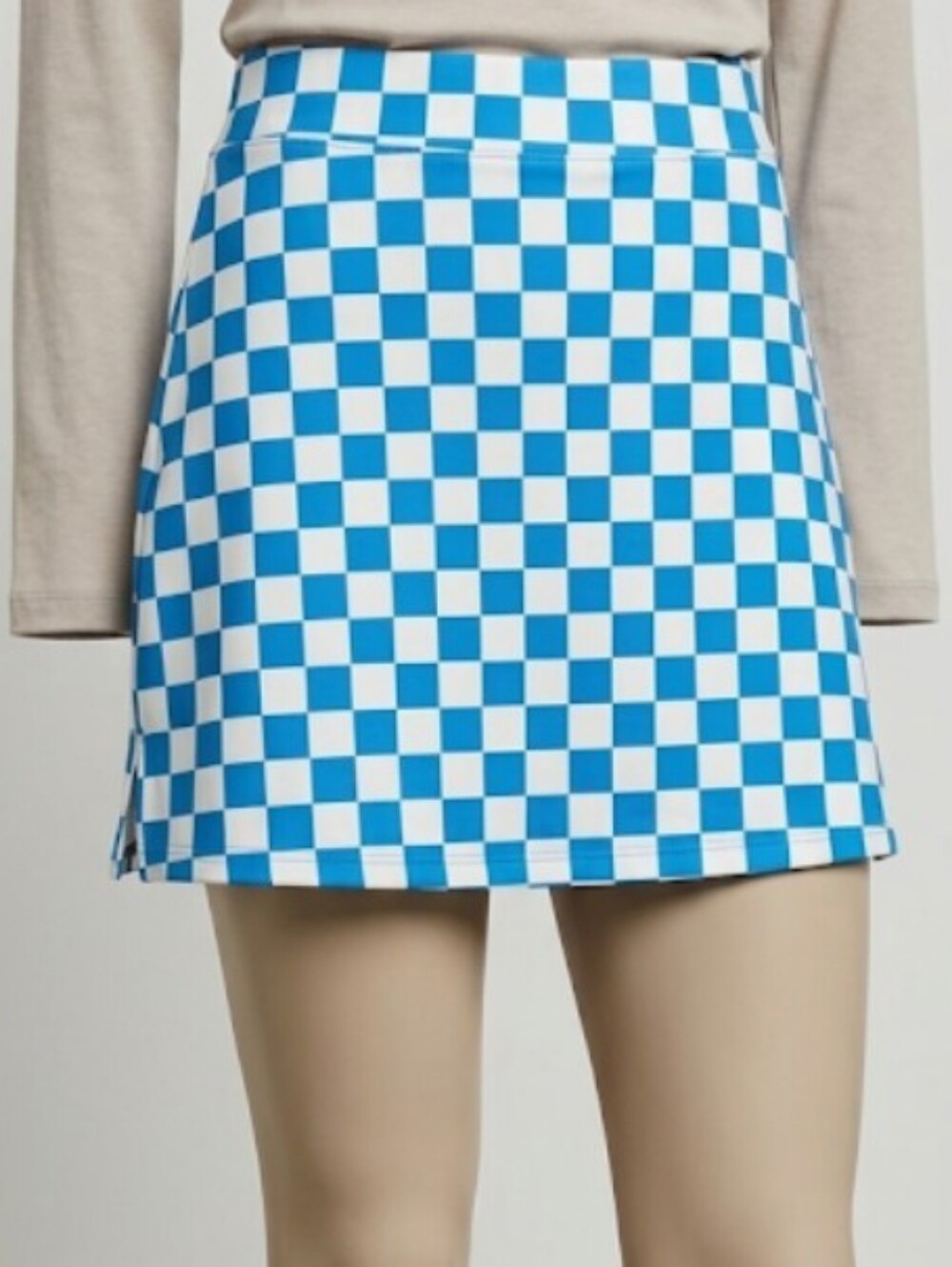 Reformation Blue & White Checkered Mini Skort (L) Athletic Performance Leisure